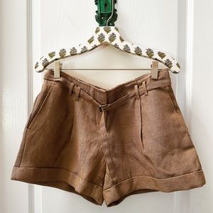 Ann Taylor Loft Golden Shimmer Brown Dress Shorts Size 0